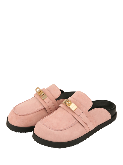 Nokwol Tammy Suede Mule Sandals, Pink - view 2, Pink