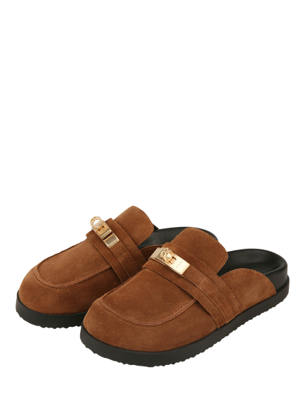 Nokwol Tammy Suede Mule Sandals, Tan - view 2, Tan
