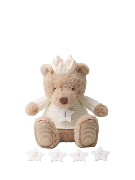 The White Company Baby Plush Birthday Bear Soft Toy, Neutral, Neutral