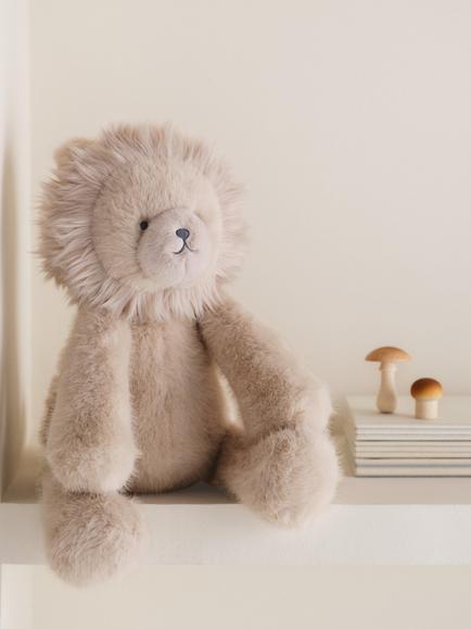 The White Company Kids' Medium Lenny Lion Soft Toy, Neutral - view 2, Neutral