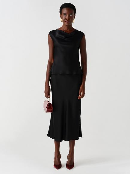 Ghost Alia Cowl Neck Peplum  Top - view 2, Black
