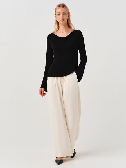 Ghost Tyla Cowl Neck Jersey Top, Black - view 2, Black