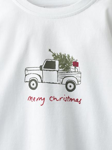 The White Company Kids' Long Sleeve Christmas Pyjama Set, Multi - view 2, Multi