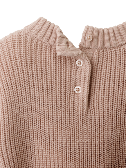 The White Company Kids' Cotton Blend Embroidered Heart Jumper, Dusty Pink - view 2, Dusty Pink