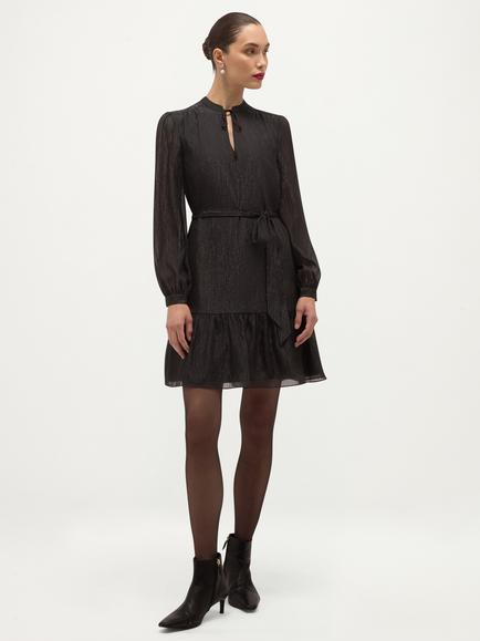 Hobbs Morena Tie Waist Mini Dress, Black, Black