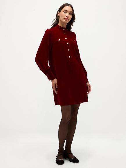 Hobbs Stephanie Velvet Mini Dress, Red, Red