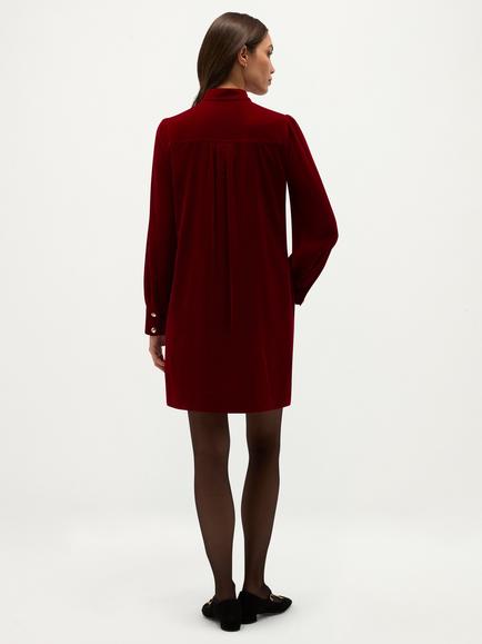 Hobbs Stephanie Velvet Mini Dress, Red - view 2, Red