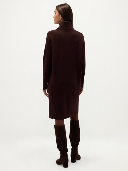 Hobbs Yvette Knit Dress, Alder Brown - view 2, Alder Brown