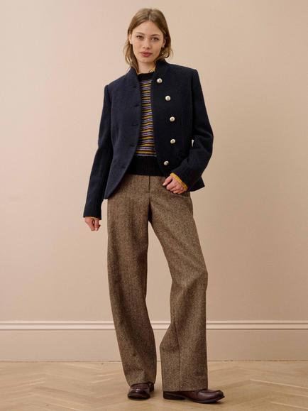 Brora Merino Wool Military Jacket, Ink, Ink