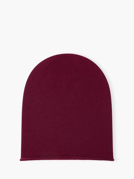 Brora Pure Cashmere Slouchy Hat, Claret, Claret