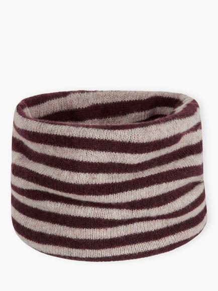 Brora Pure Cashmere Gauzy Stripe Snood, Malt/Ash