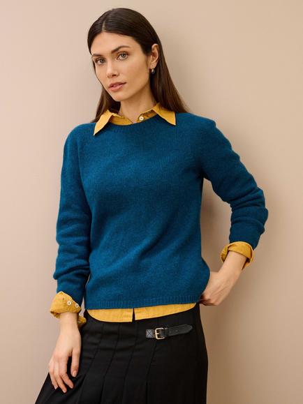 Brora Pure Cashmere Round Neck Jumper, Cosmos