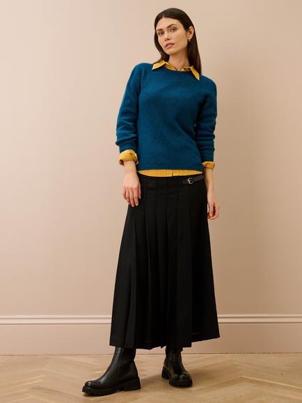 Brora Pure Cashmere Round Neck Jumper - view 2, Cosmos