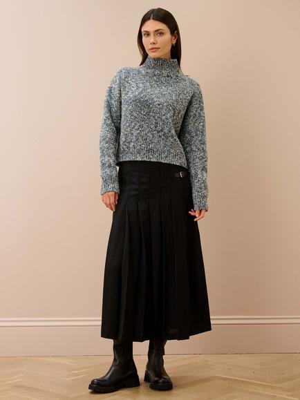 Brora Marl Supersoft Pure Wool Roll Neck Jumper, Storm, Storm