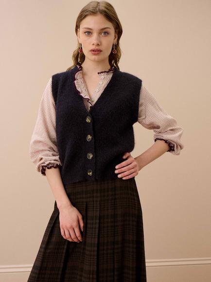 Brora Alpaca Rich Waistcoat, Ink