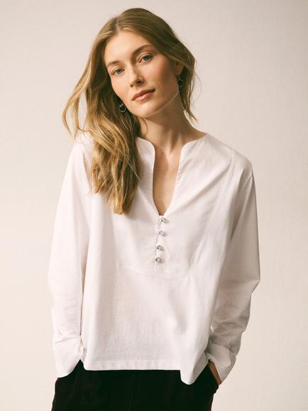 NRBY Denny Cotton Shirt, White, White