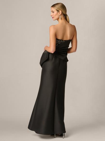 Aidan Mattox Mikado Bow Embellished Maxi Dress, Black - view 2, Black