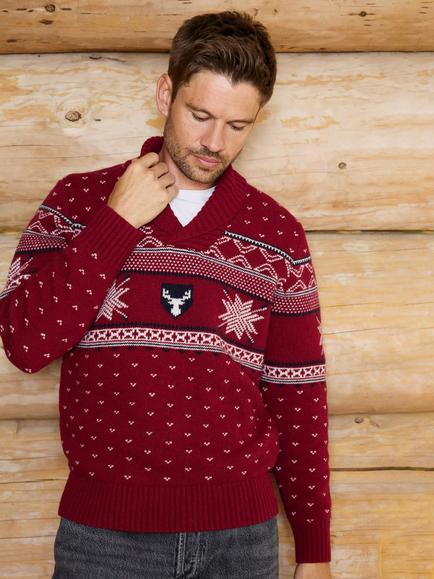 The Little Tailor Heritage Jumper, Red/Navy/Cream - view 2, Red/Navy/Cream