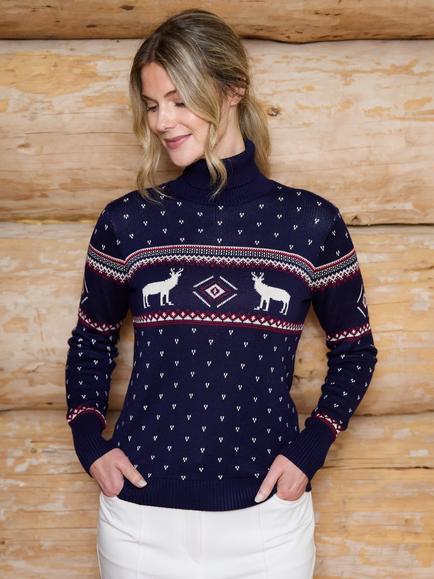 The Little Tailor Fair Isle Reindeer Jumper, Navy, Navy