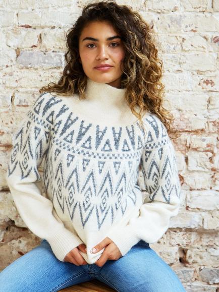 The Little Tailor Greta Fair Isle Jumper, Cream, Cream