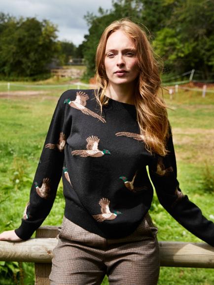 The Little Tailor Percy Wool Blend Jumper, Black Multi, Black Multi