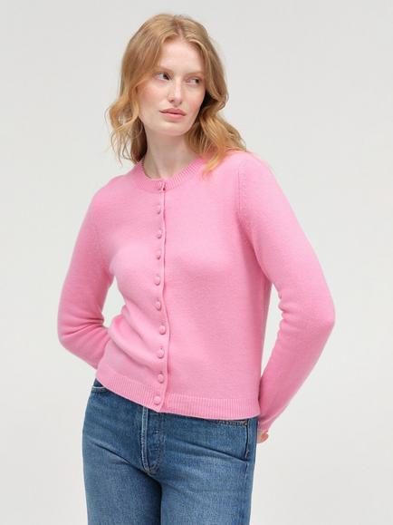 Chinti & Parker Camille Pure Cashmere Cardigan, Flamingo Pink