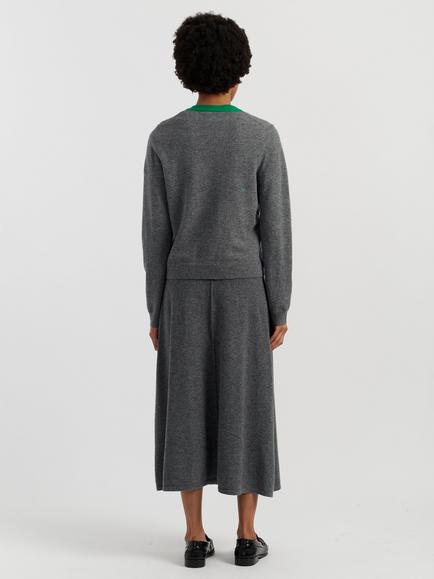 Chinti & Parker x Disney Mickey Wool Rich with Cashmere Cardigan, Grey - view 2, Grey
