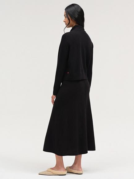 Chinti & Parker Tie Neck Wool Cardigan, Black - view 2, Black