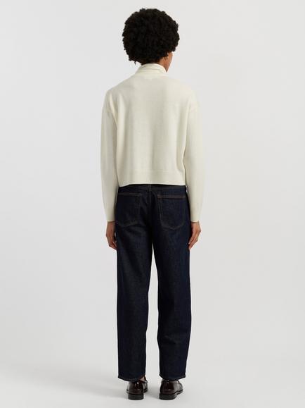 Chinti & Parker Tie Neck Wool Cardigan, Cream - view 2, Cream
