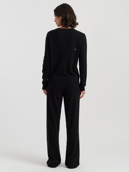 Chinti & Parker Bah Humbug Wool Rich with Cashmere Jumper, Black - view 2, Black