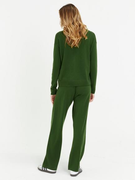 Chinti & Parker Wool Rich with Cashmere Collared Jumper - view 2, Moss