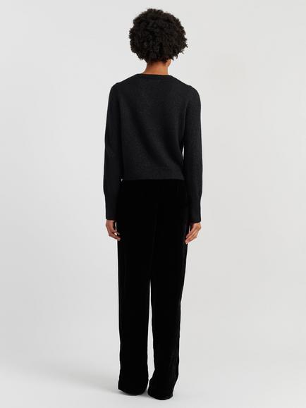 Chinti & Parker Embellished Bow Wool Rich with Cashmere Jumper, Black - view 2, Black