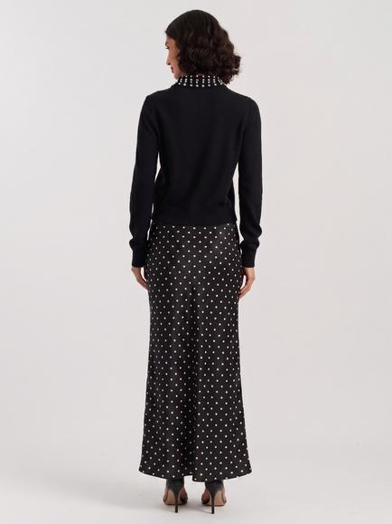 Chinti & Parker Wool Rich with Cashmere Jewel-Neck Knitted Cardigan, Black - view 2, Black