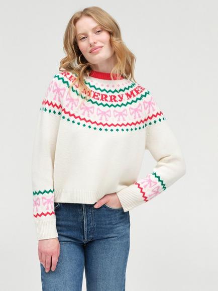 Chinti & Parker Let's Be Merry Wool Rich with Cashmere Jumper, Cream