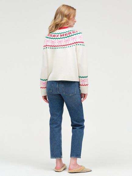Chinti & Parker Let's Be Merry Wool Rich with Cashmere Jumper - view 2, Cream