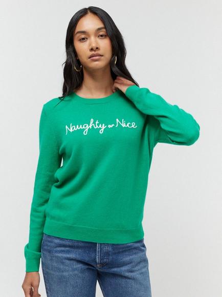 Chinti & Parker Naughty Or Nice Wool Rich with Cashmere Jumper, Green