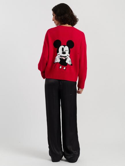 Chinti & Parker x Disney Peekaboo Mickey Wool Rich with Cashmere Jumper - view 2, Red