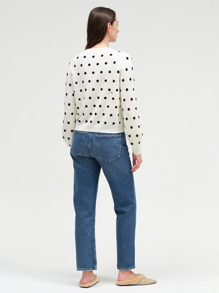 Chinti & Parker Wool Rich with Cashmere Polka Dot Jumper - view 2, Cream/Black