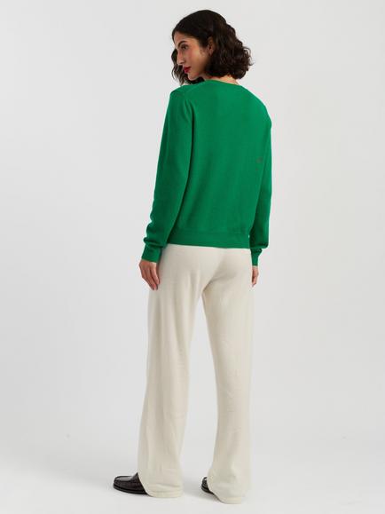 Chinti & Parker Wool Rich Santa Jumper, Green - view 2, Green
