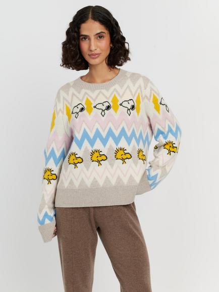 Chinti & Parker Snoopy Fair Isle Wool Rich with Cashmere Jumper, Multi, Multi