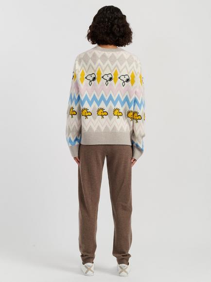 Chinti & Parker Snoopy Fair Isle Wool Rich with Cashmere Jumper, Multi - view 2, Multi