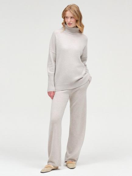 Chinti & Parker Pure Cashmere Roll Neck Jumper, Chinchilla