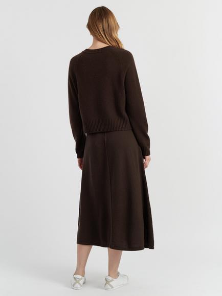 Chinti & Parker Wool Rich with Cashmere V-Neck Jumper, Chocolate - view 2, Chocolate