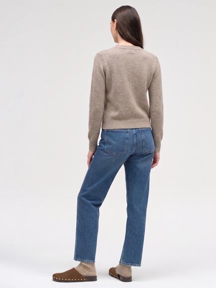 Chinti & Parker Wool Rich with Cashmere V-Neck Jumper, Mushroom - view 2, Mushroom