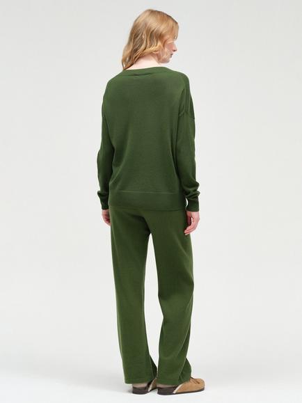 Chinti & Parker Wool Rich with Cashmere Slouchy Sweater, Moss - view 2, Moss