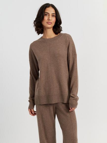 Chinti & Parker Wide Slouchy Wool Jumper, Mushroom, Mushroom