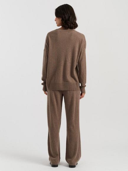 Chinti & Parker Wide Slouchy Wool Jumper, Mushroom - view 2, Mushroom