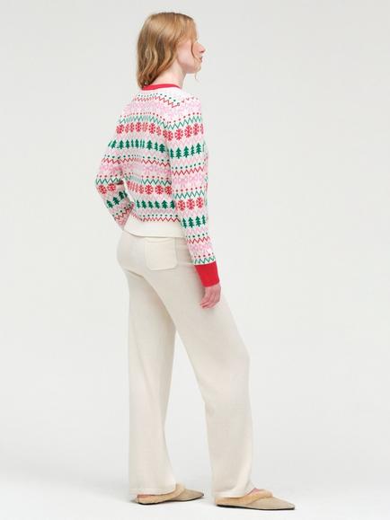 Chinti & Parker Christmas Fair Isle Wool Rich with Cashmere Jumper - view 2, Cream