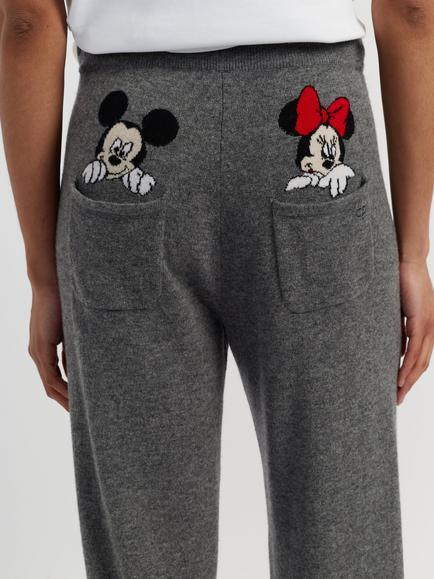 Chinti & Parker x Disney Mickey Minnie Wool Rich with Cashmere Peek Pocket Trousers - view 2, Grey