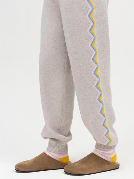 Chinti & Parker Snoopy Ski Wool Rich with Cashmere Track Bottoms, Multi, Multi
